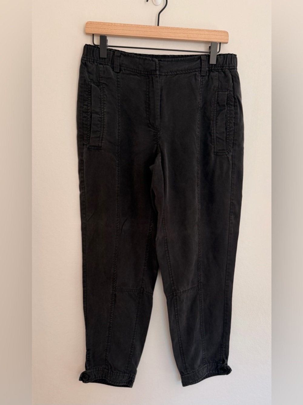 Eileen Fisher Black Tencel Pants XS Cropped Pull On Casual
